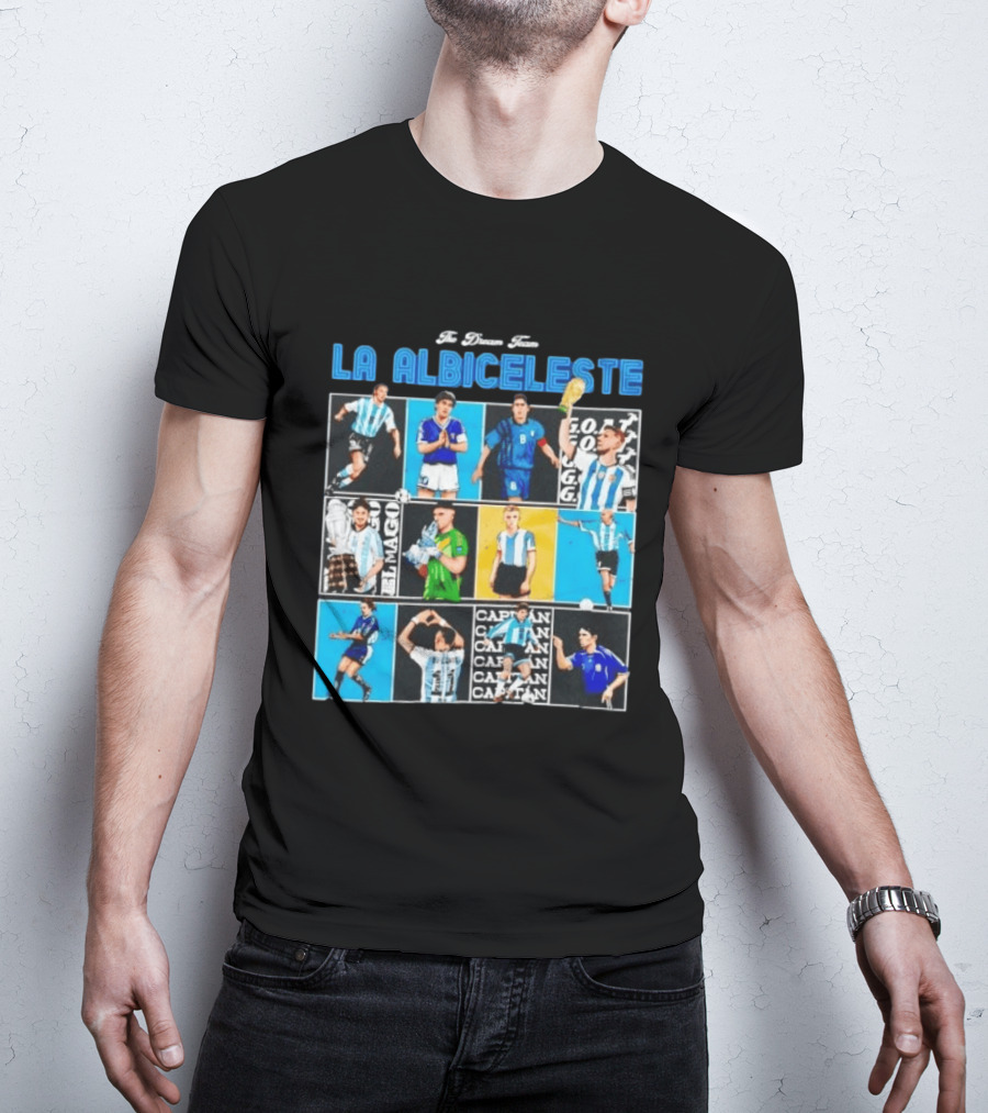 La Albiceleste Football Legends The Dream Team Soccer Series Argentina T-Shirt