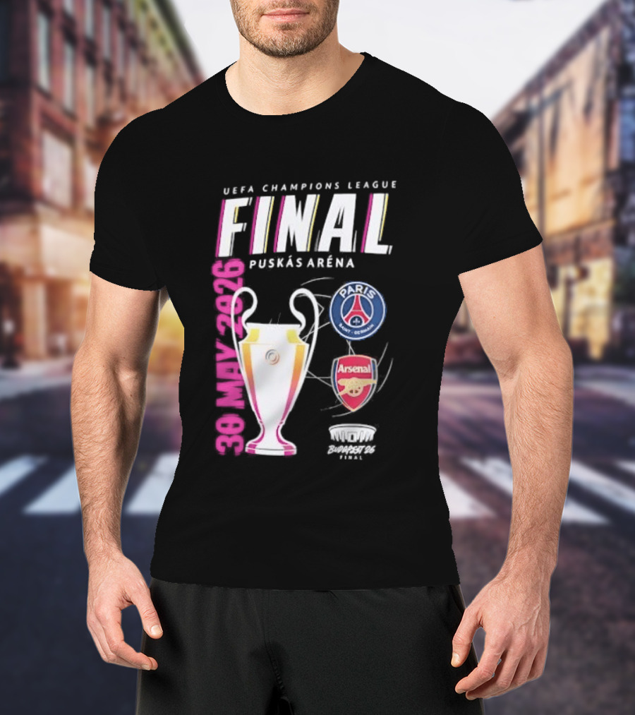 PSG Vs Arsenal UEFA Champions League Final 2026 Puskás Arena T-Shirt