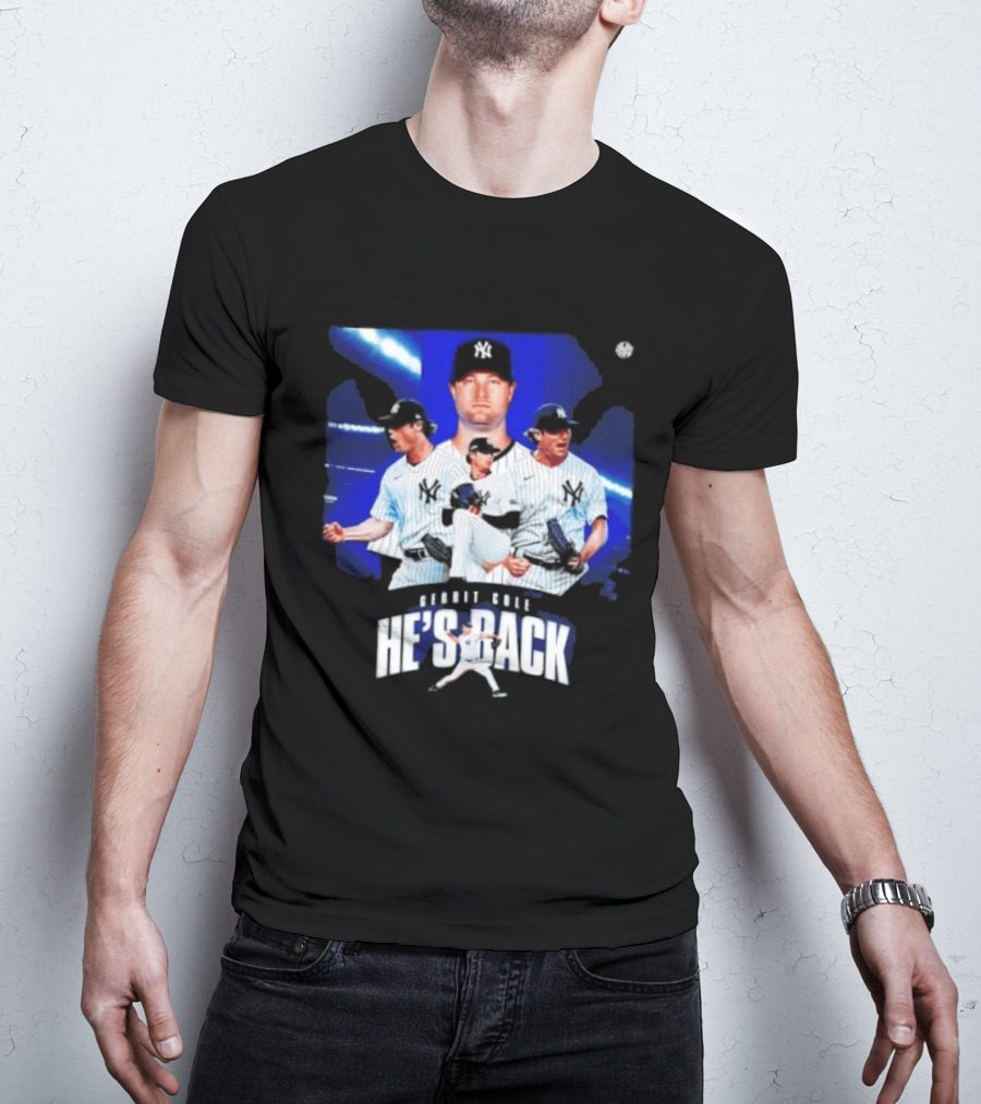Gerrit Cole He's Back Yankees Pitcher Action T-Shirt