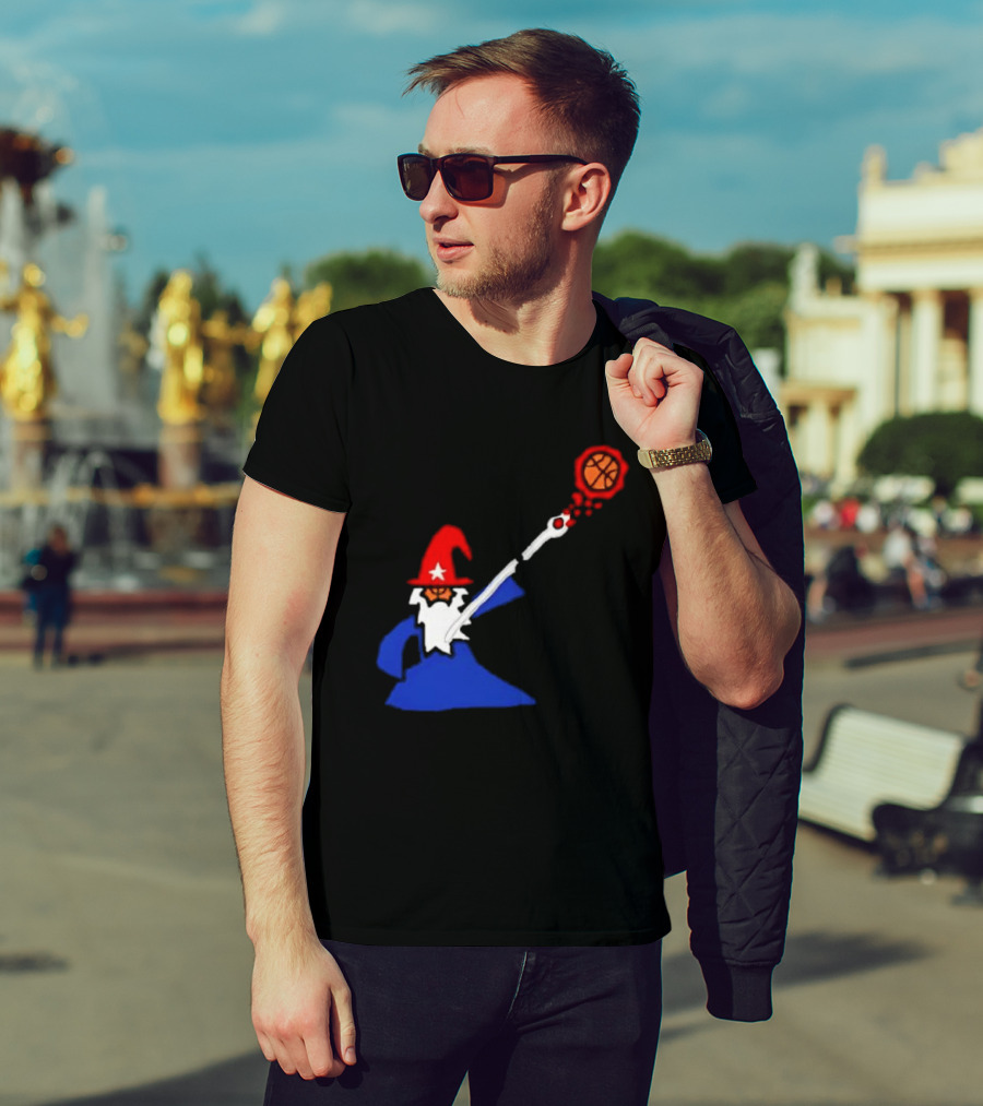 Washington Wizards NBA Basketball Player Wizard Hat Star Basketball T-Shirt