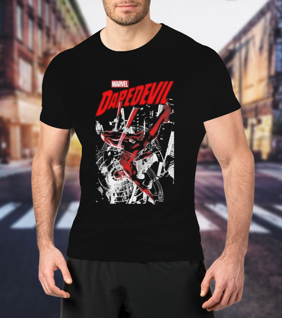 Marvel Daredevil Dynamic Acrobatics Comic Burst T-Shirt
