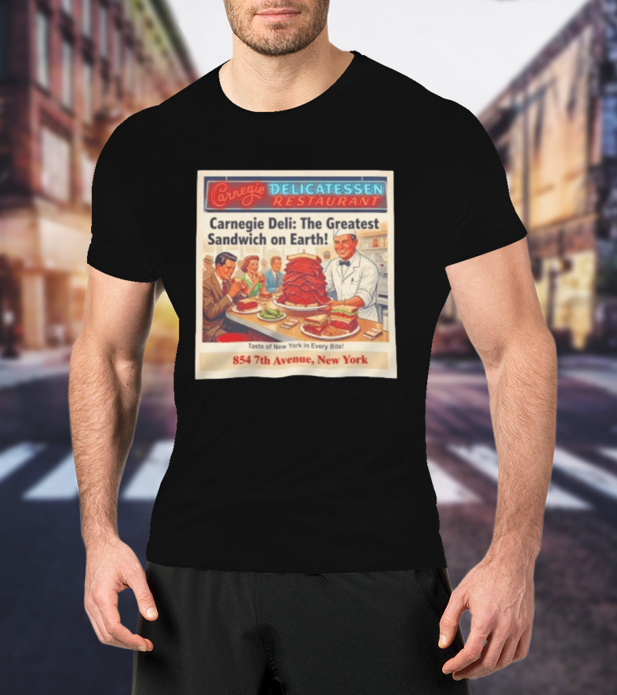 Carnegie Delicatessen Restaurant Carnegie Deli The Greatest Sandwich On Earth 854 7th Avenue New York T-Shirt