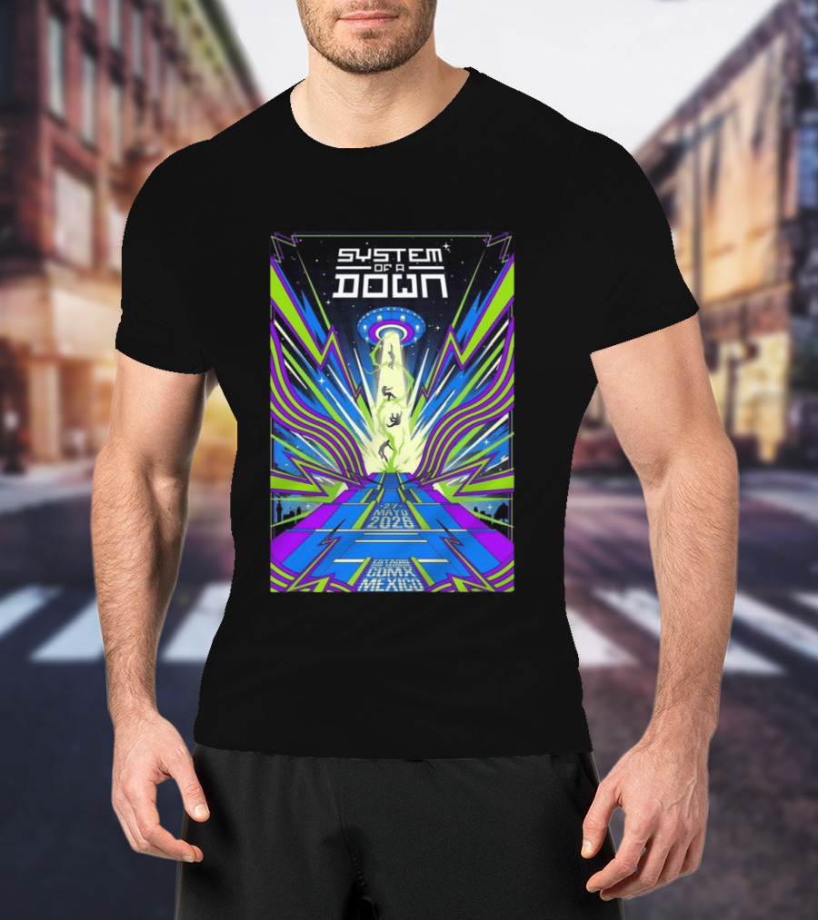System Of A Down Mexico City Tour May 27 2026 Alien Beam T-Shirt