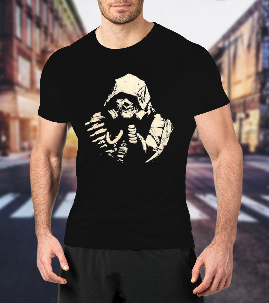 Arkham Scarecrow Gas Mask Hooded T-Shirt