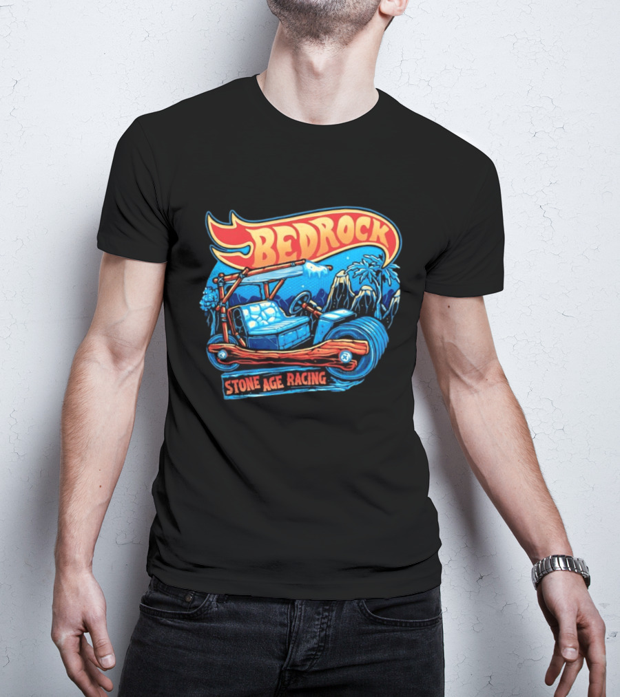 Bedrock Stone Age Racing Flintstones Vintage Car Adventure T-Shirt