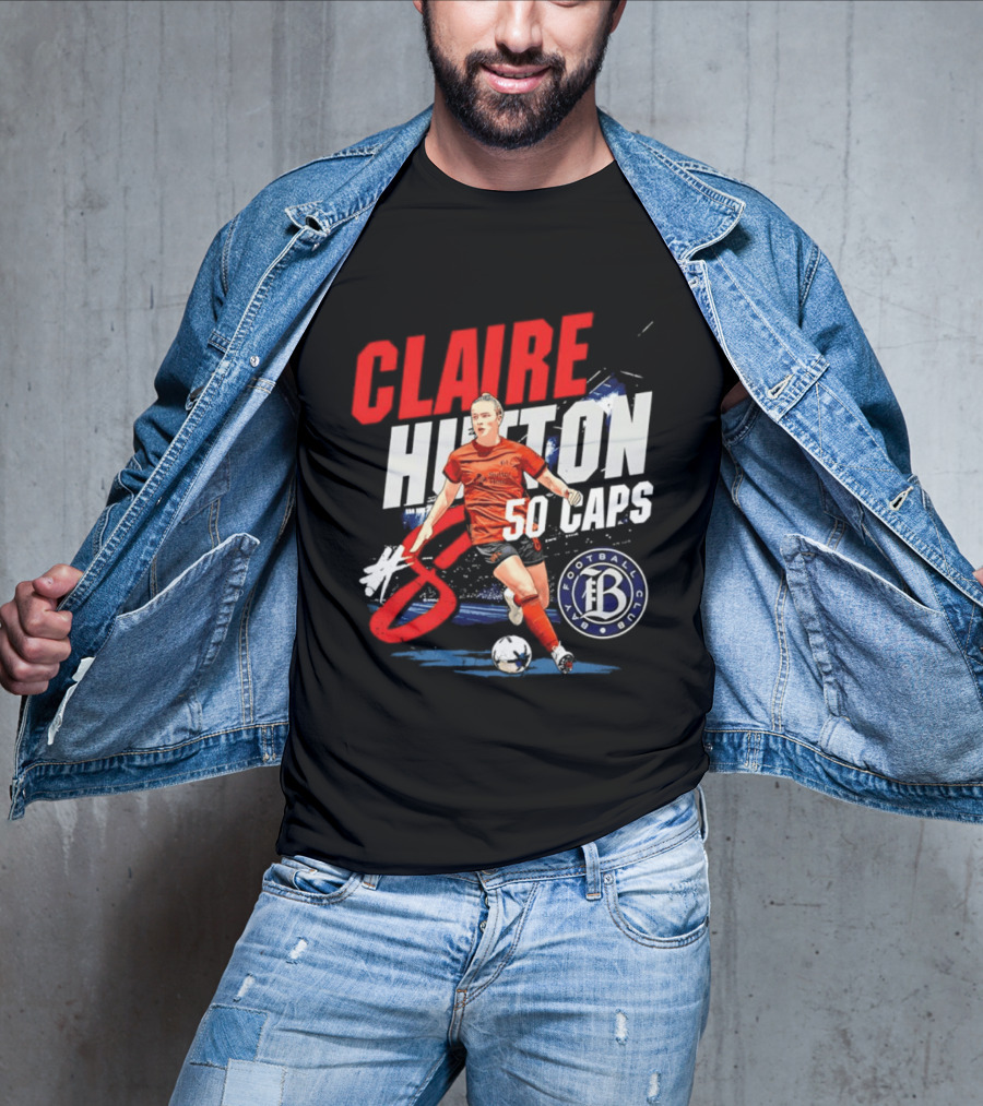Claire Hutton Bay FC 50 Caps Number 8 Soccer Player T-Shirt