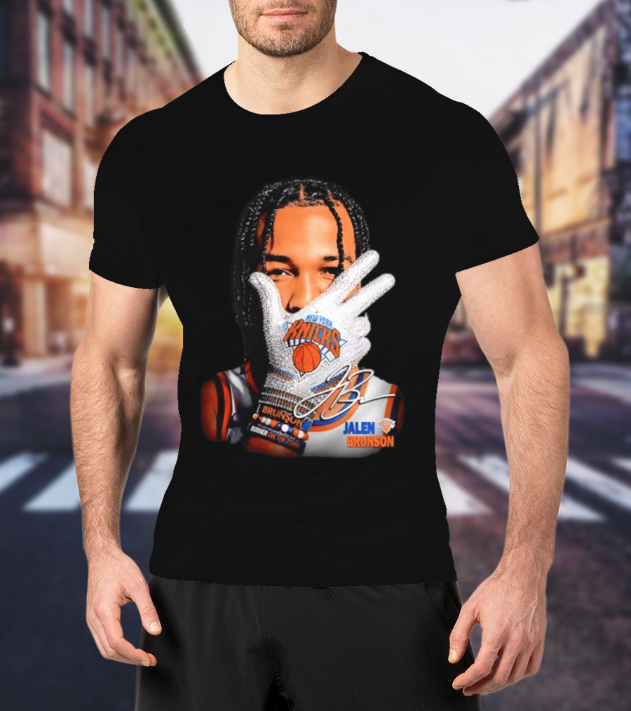 New York Knicks Jalen Brunson Iceman Burner Signature Basketball Player T-Shirt