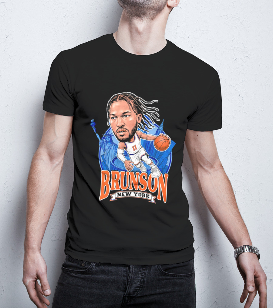 Jalen Brunson New York Knicks Caricature Basketball Limited Edition T-Shirt