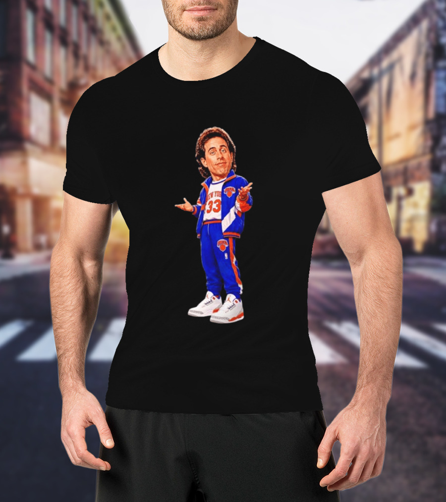 Jerry Seinfeld Knicks NBA Cartoon New York 33 Basketball T-Shirt
