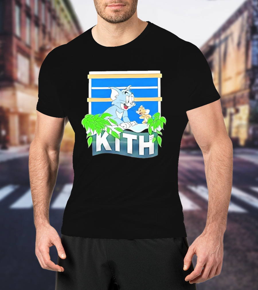 Kith Tom And Jerry Window Scene With Leaves T-Shirt