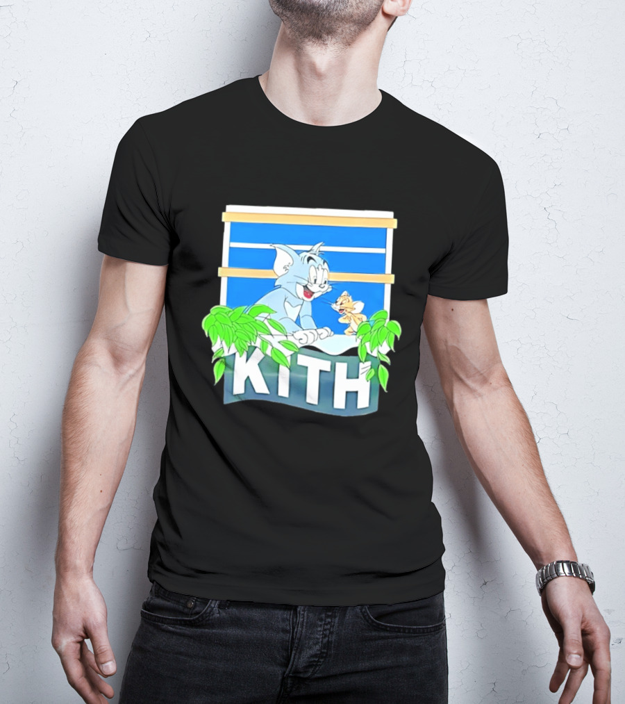 Kith Tom And Jerry Window Scene With Leaves T-Shirt