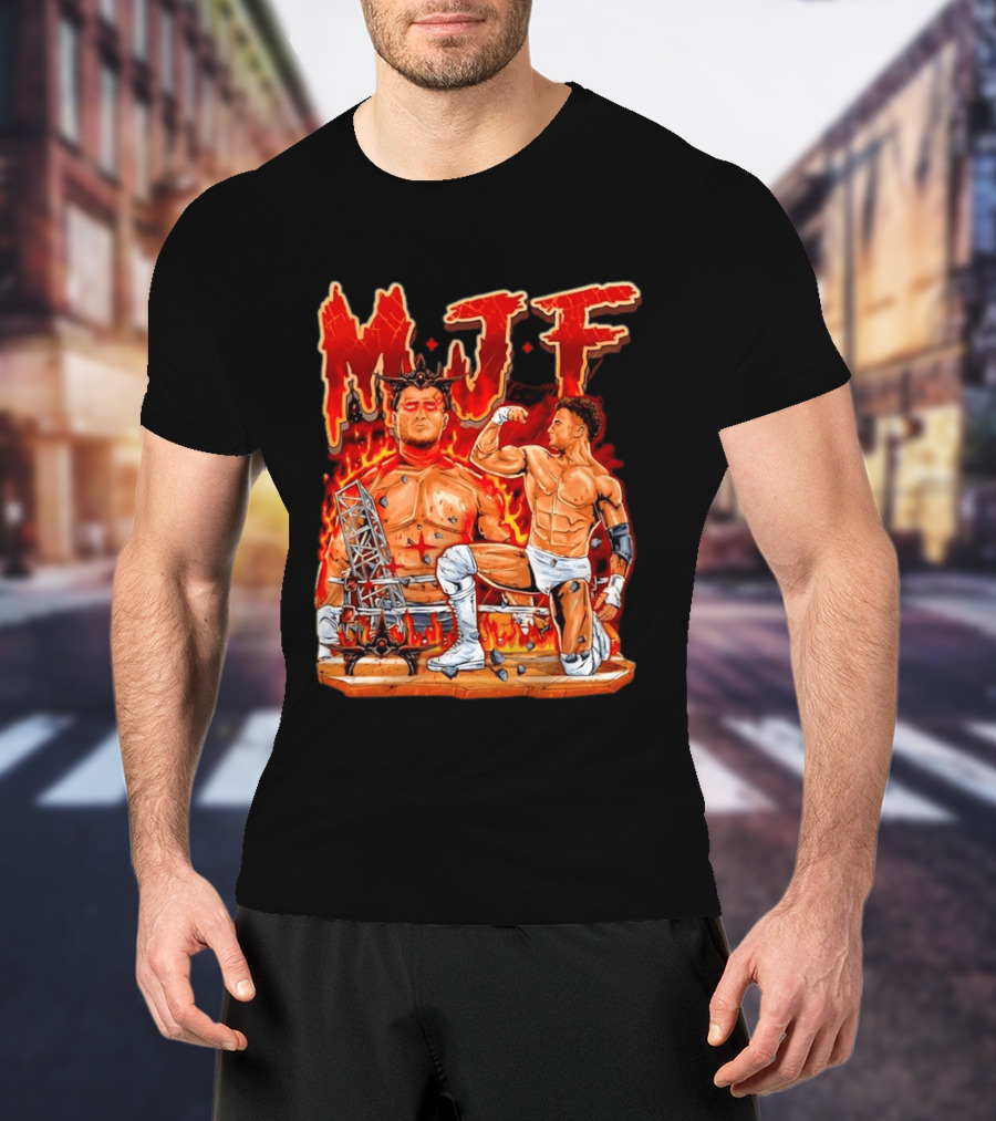 MJF Fiery Devil Dual Persona Wrestling Inferno T-Shirt