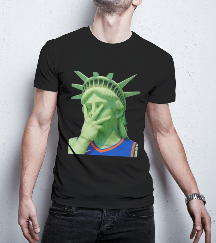 Liberty And Brunson For All Jalen Brunson 3 Points Pose Statue Of Liberty Knicks Jersey T-Shirt