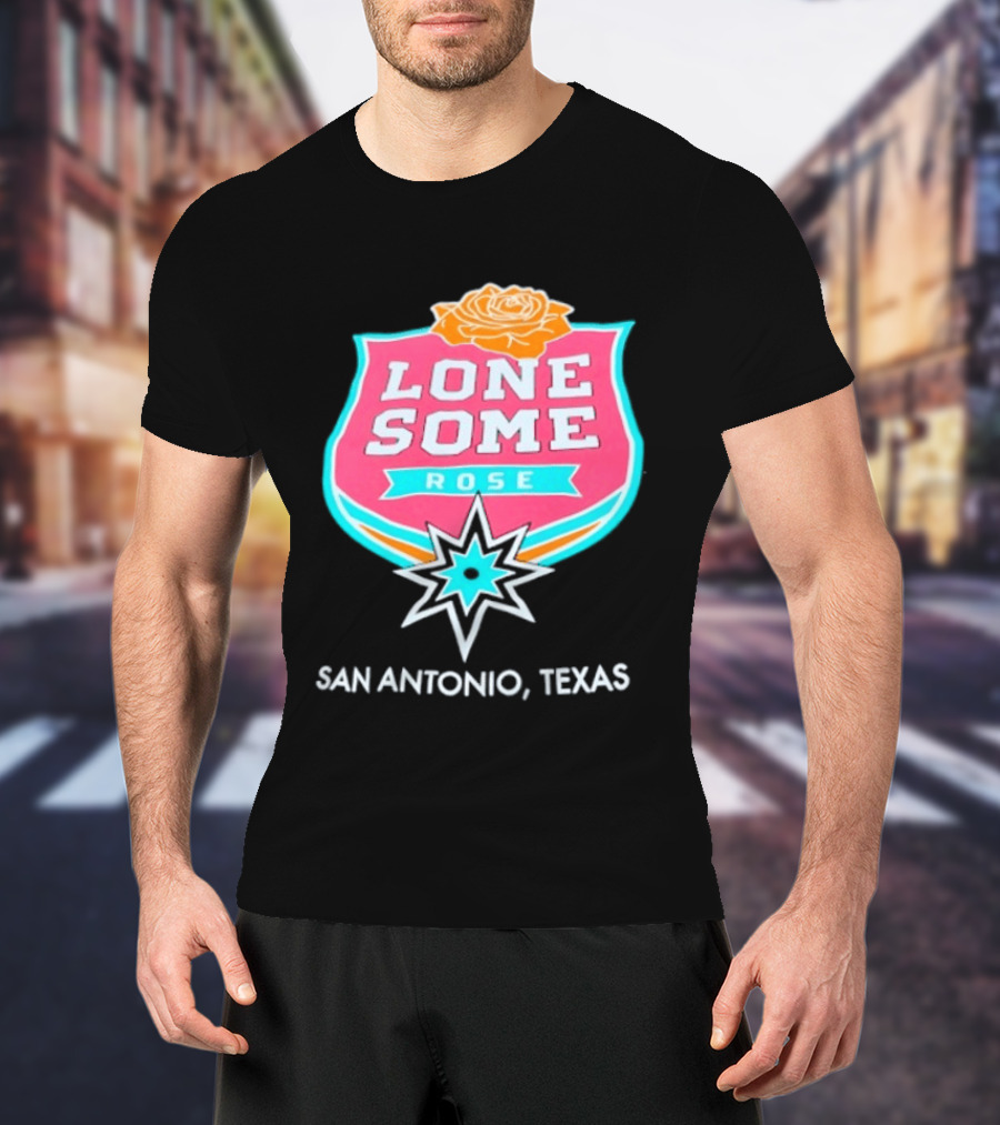 Lonesome Rose San Antonio Texas Retro Neon Sign T-Shirt