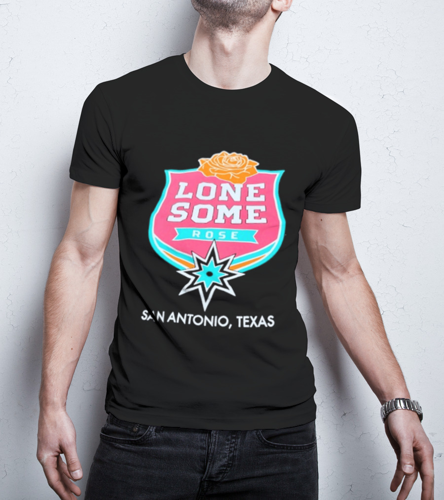 Lonesome Rose San Antonio Texas Retro Neon Sign T-Shirt