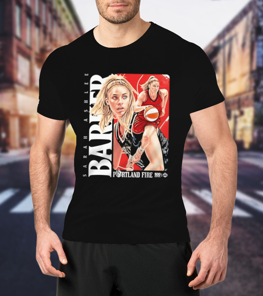 Sarah Ashlee Barker Portland Fire WNBA Basketball Player Action T-Shirt