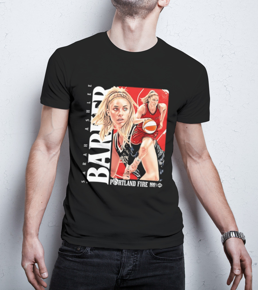 Sarah Ashlee Barker Portland Fire WNBA Basketball Player Action T-Shirt