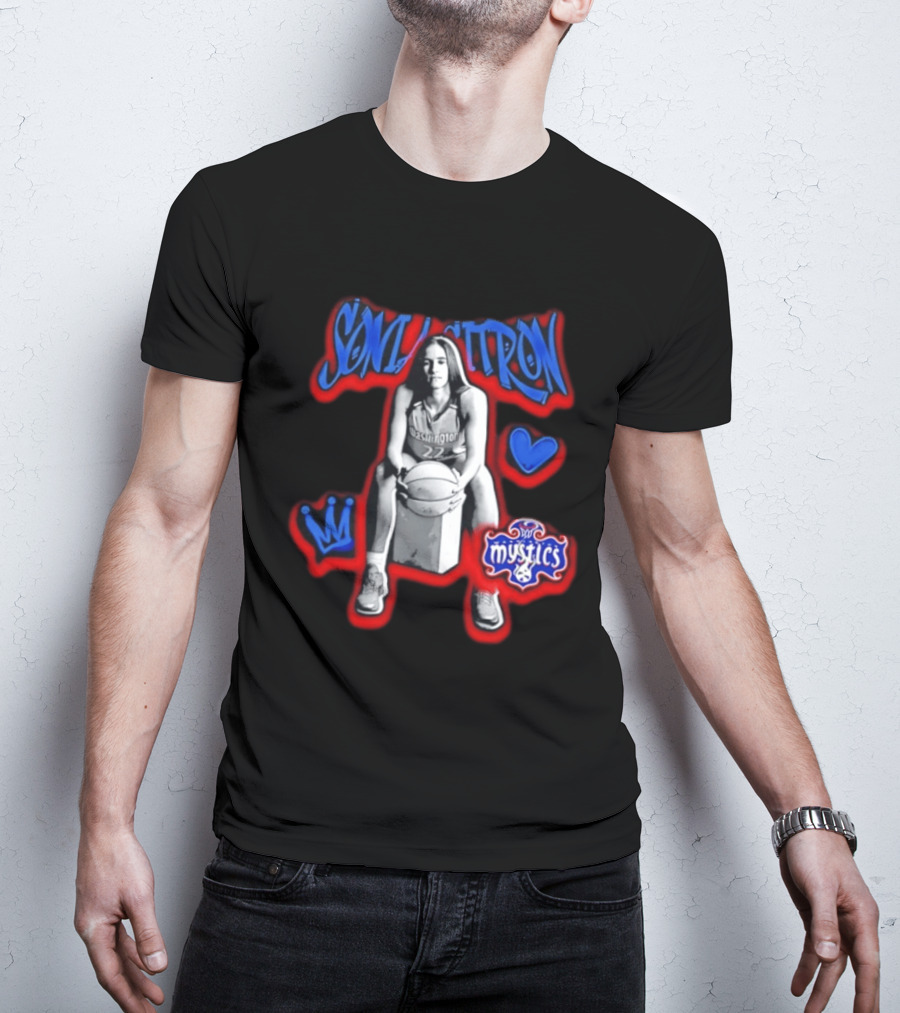 Sonia Citron Washington Mystics WNBA Basketball Grunge T-Shirt
