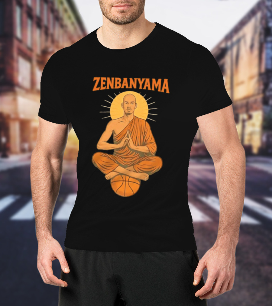 Zenbanyama Victor Wembanyama Monk Basketball Meditation T-Shirt