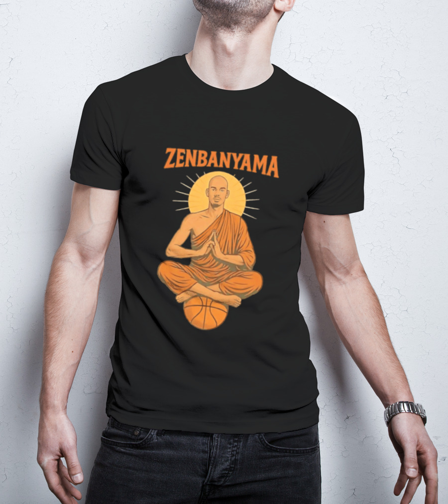 Zenbanyama Victor Wembanyama Monk Basketball Meditation T-Shirt