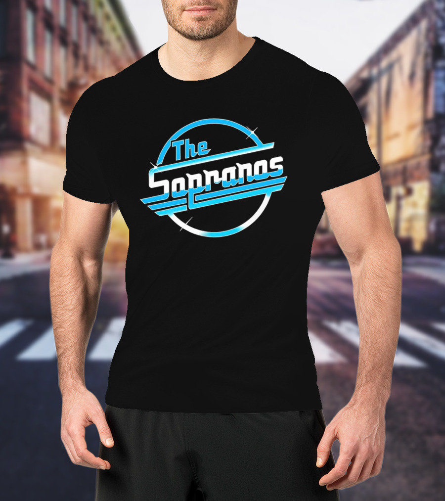 The Sopranos Blue Sparkle Retro Circle T-Shirt