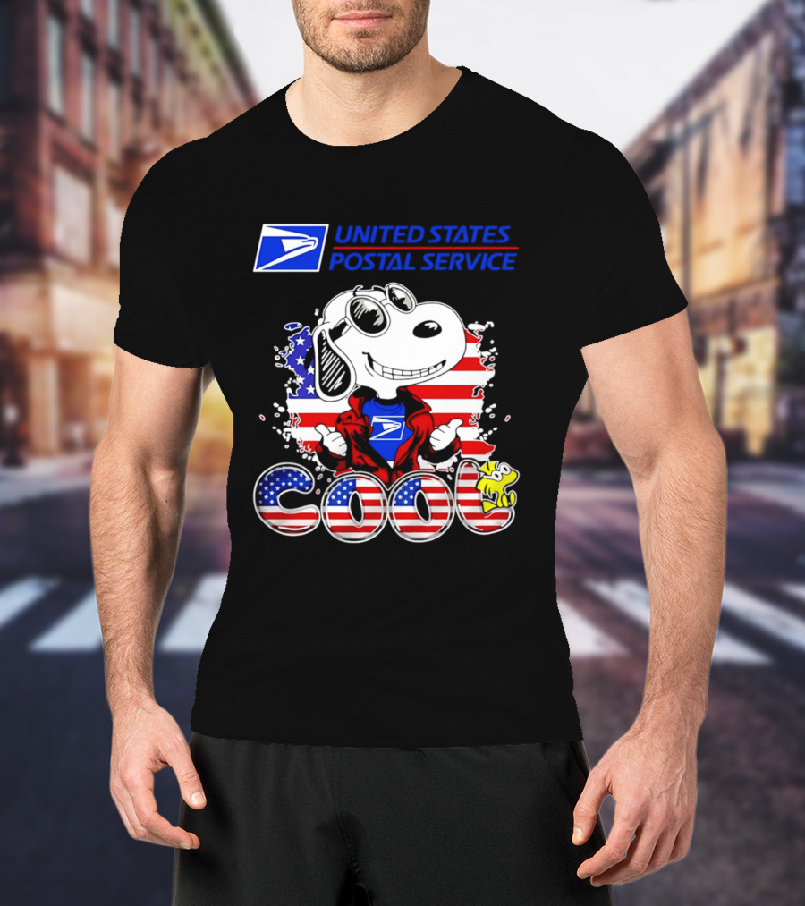United States Postal Service Snoopy American Flag Cool 250th T-Shirt