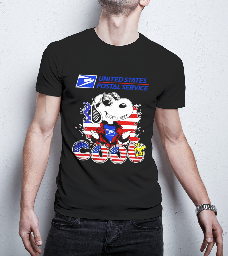 United States Postal Service Snoopy American Flag Cool 250th T-Shirt