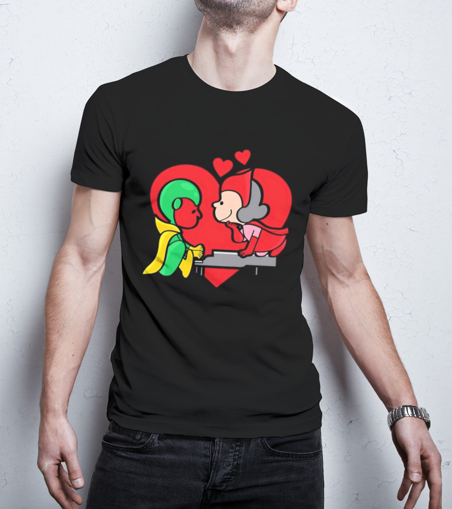 WandaVision Vision Scarlet Witch Piano Romantic T-Shirt