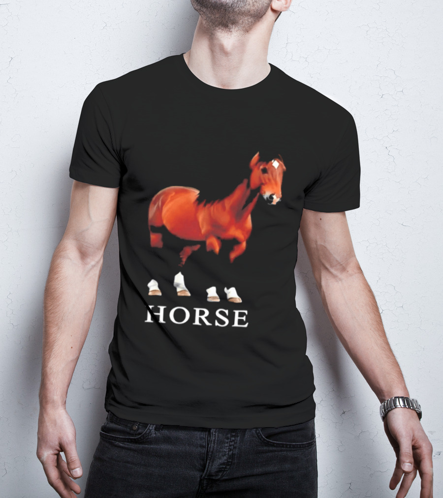 Horse Realistic Equestrian Art Style Hoof T-Shirt