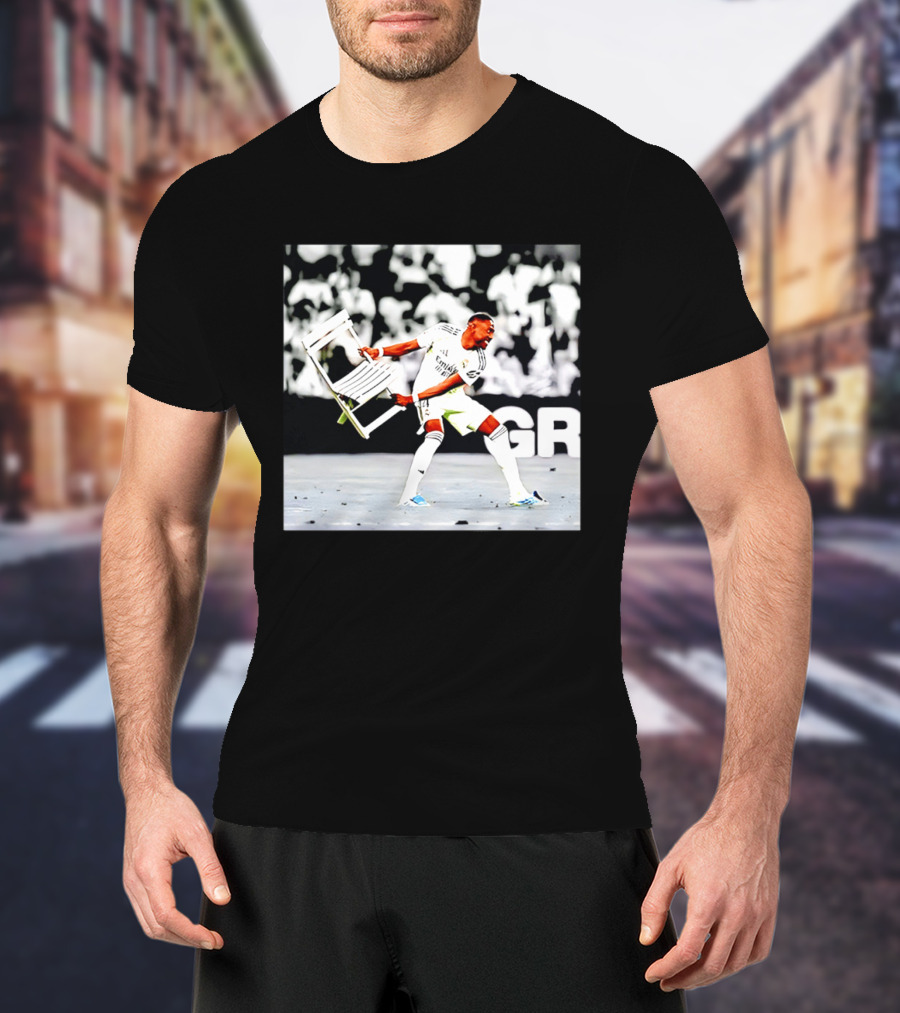 David Alaba Holding Chair On Soccer Field Image T-Shirt