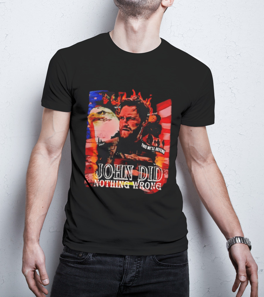 John Walker Marvel Falcon Winter Soldier This We'll Defend American Flag Eagle T-Shirt