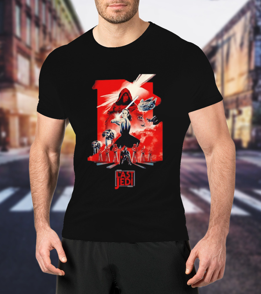 Luke Skywalker Rey Kylo Ren Millennium Falcon X Wing The Last Jedi T-Shirt