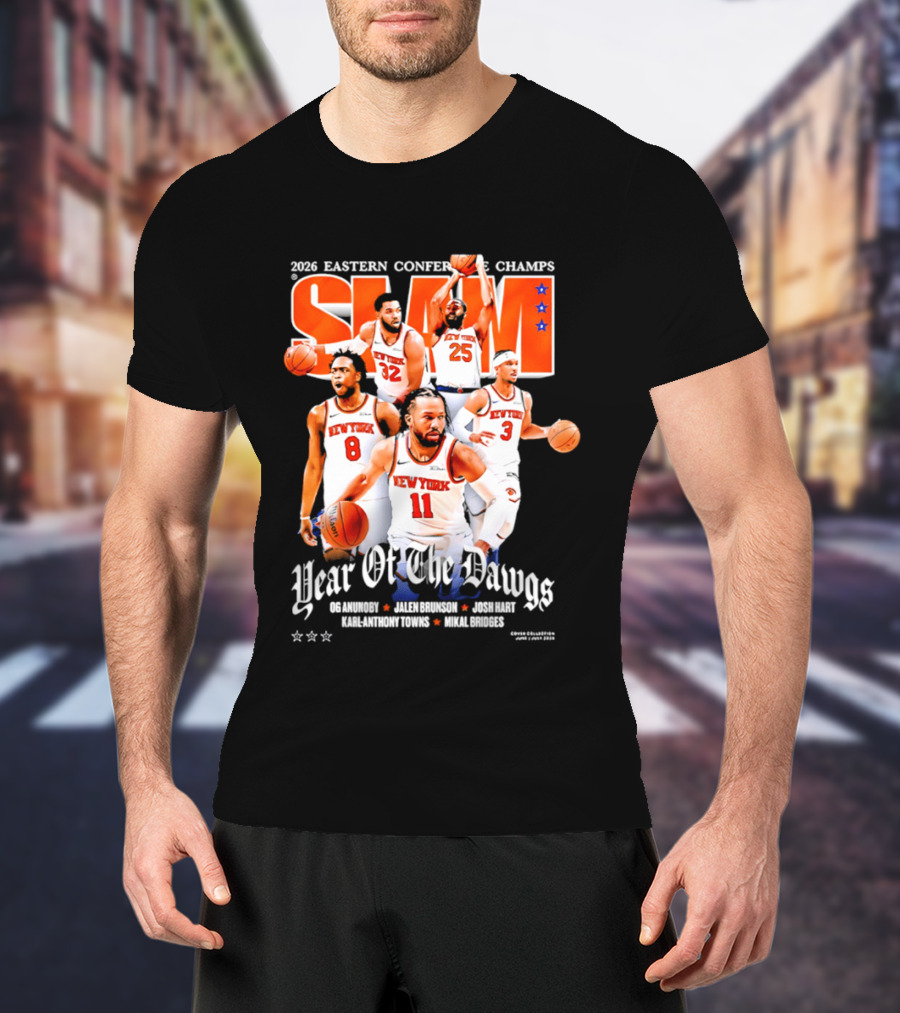 2026 Eastern Conference Champs New York Knicks Slam Year Of The Dawgs Brunson Robinson Barrett Randle Hart T-Shirt