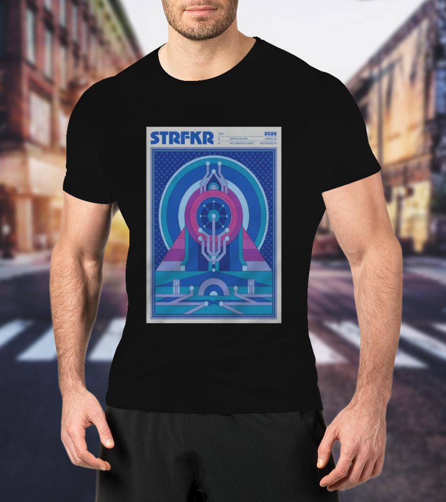STRFKR June 2026 Alaska Tour Crystal Saloon Jambell Whale Navy Block Party Anchorage T-Shirt