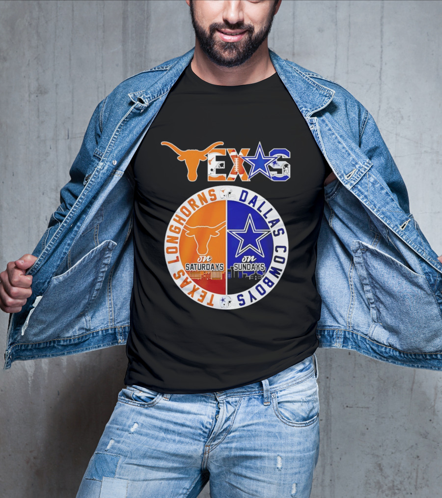 Texas Longhorns Dallas Cowboys Game Day Weekend Saturdays Sundays T-Shirt