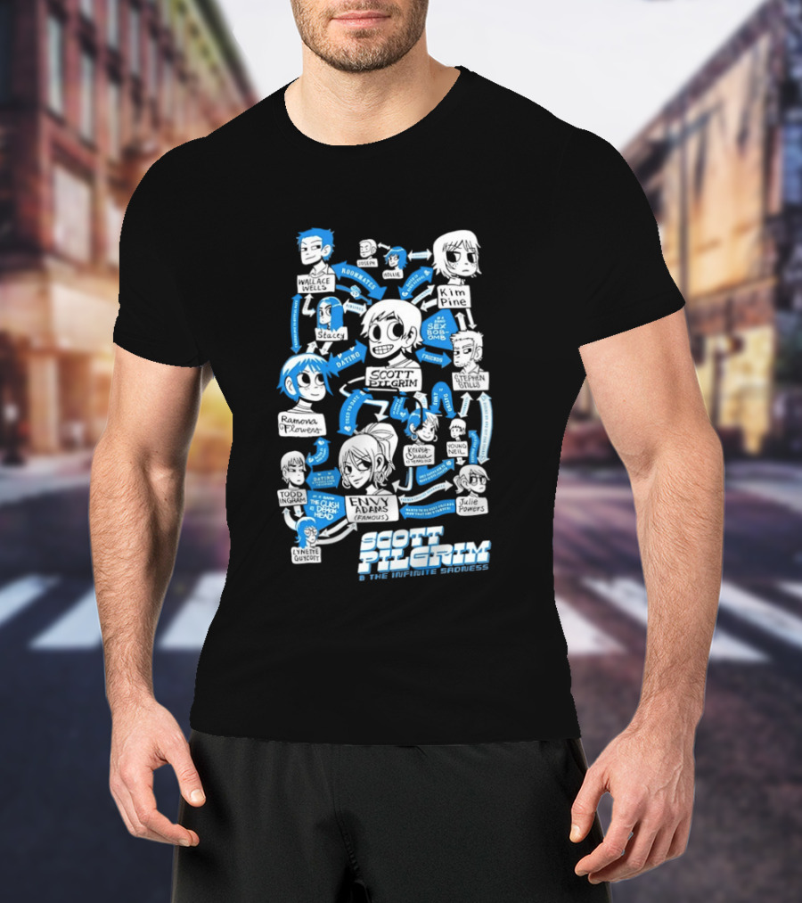 Scott Pilgrim Roommates Dating Sex Bob Omb Clash Demon Head T-Shirt