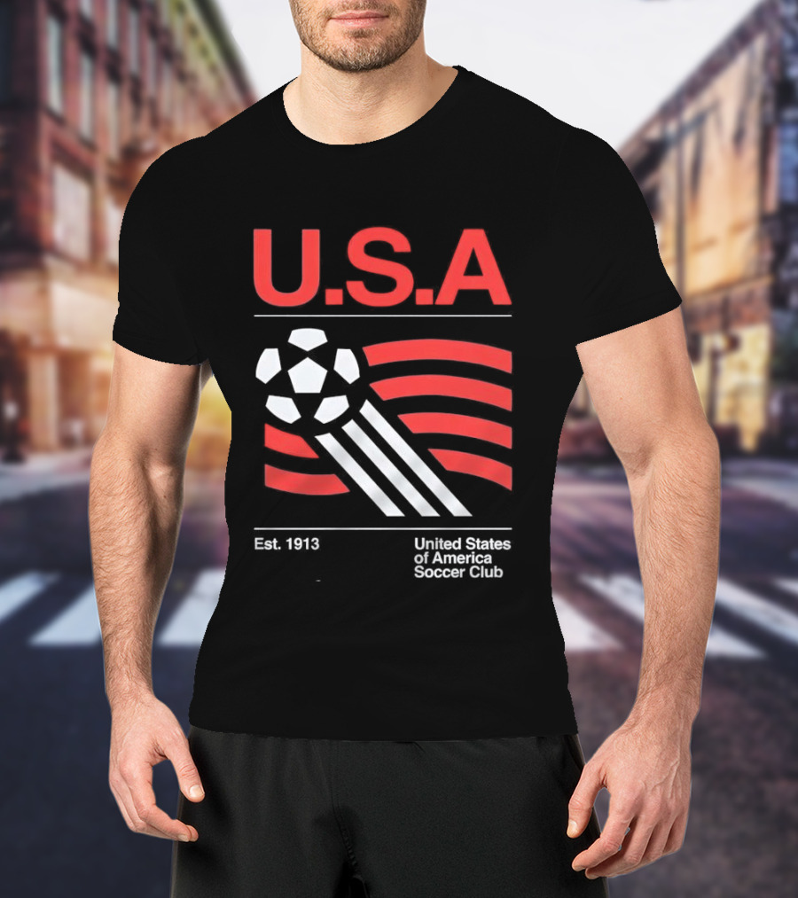 U.S.A. Est. 1913 United States Soccer Club Ball Flag T-Shirt