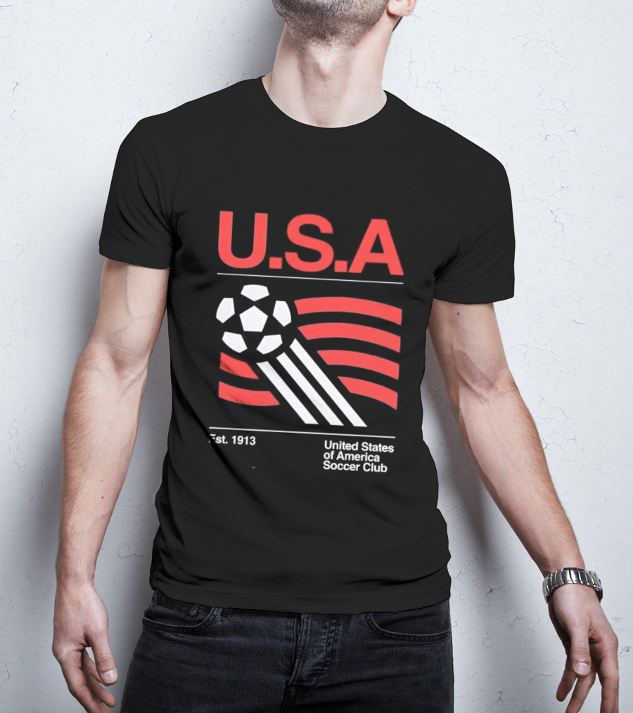 U.S.A. Est. 1913 United States Soccer Club Ball Flag T-Shirt