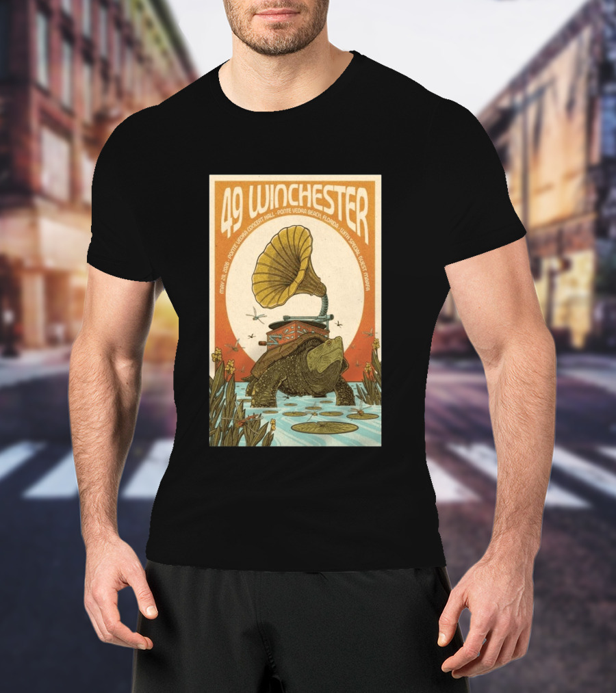 49 Winchester May 29 2026 Ponte Vedra Concert Hall Florida Vintage Phonograph Tortoise T-Shirt