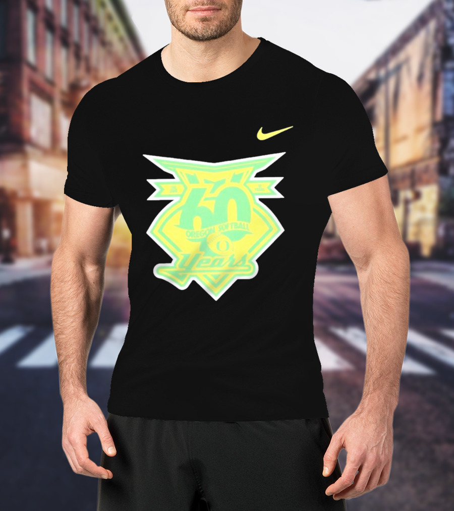 Oregon Softball 60 Years Anniversary Club Nike T-Shirt