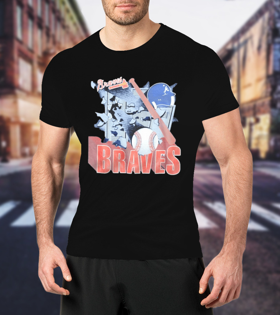 Braves Atlanta MLB 1994 Baseball Bat And Helmet T-Shirt