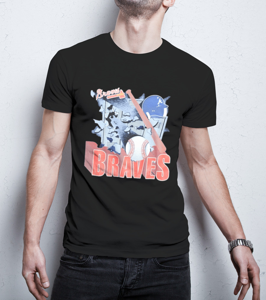 Braves Atlanta MLB 1994 Baseball Bat And Helmet T-Shirt