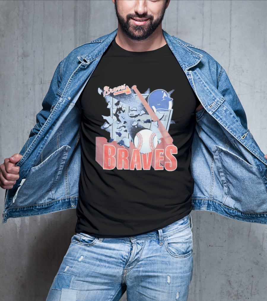 Braves Atlanta MLB 1994 Baseball Bat And Helmet T-Shirt