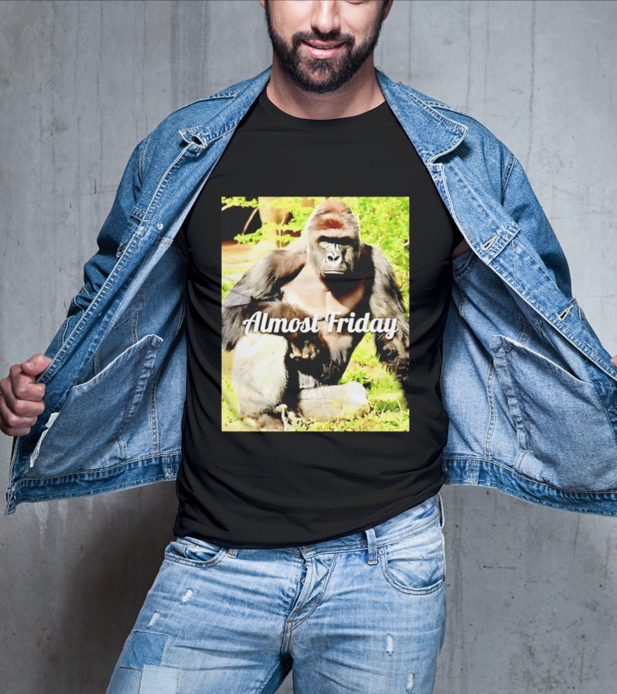 Almost Friday Gorilla Relaxing In Nature T-Shirt