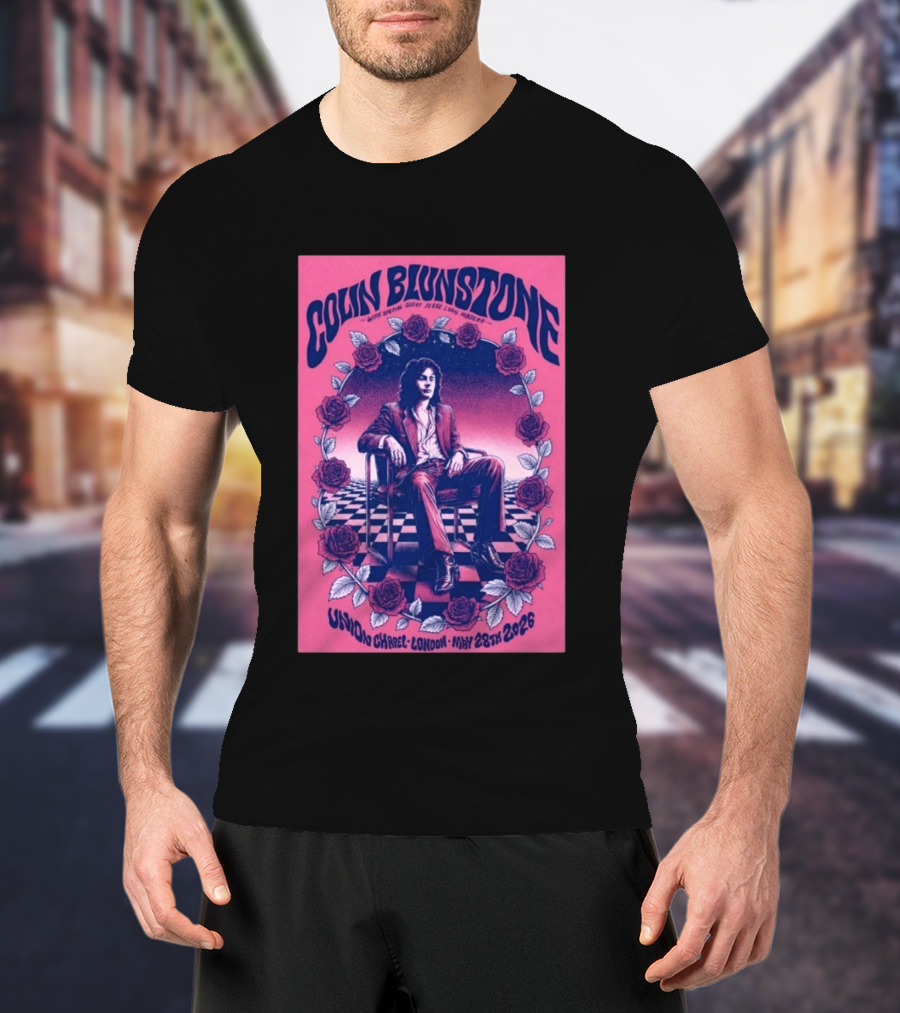 Colin Blunstone Union Chapel London May 28th 2026 With Special Guest Jesse Lynn Madera Roses And Stage Checkerboard T-Shirt