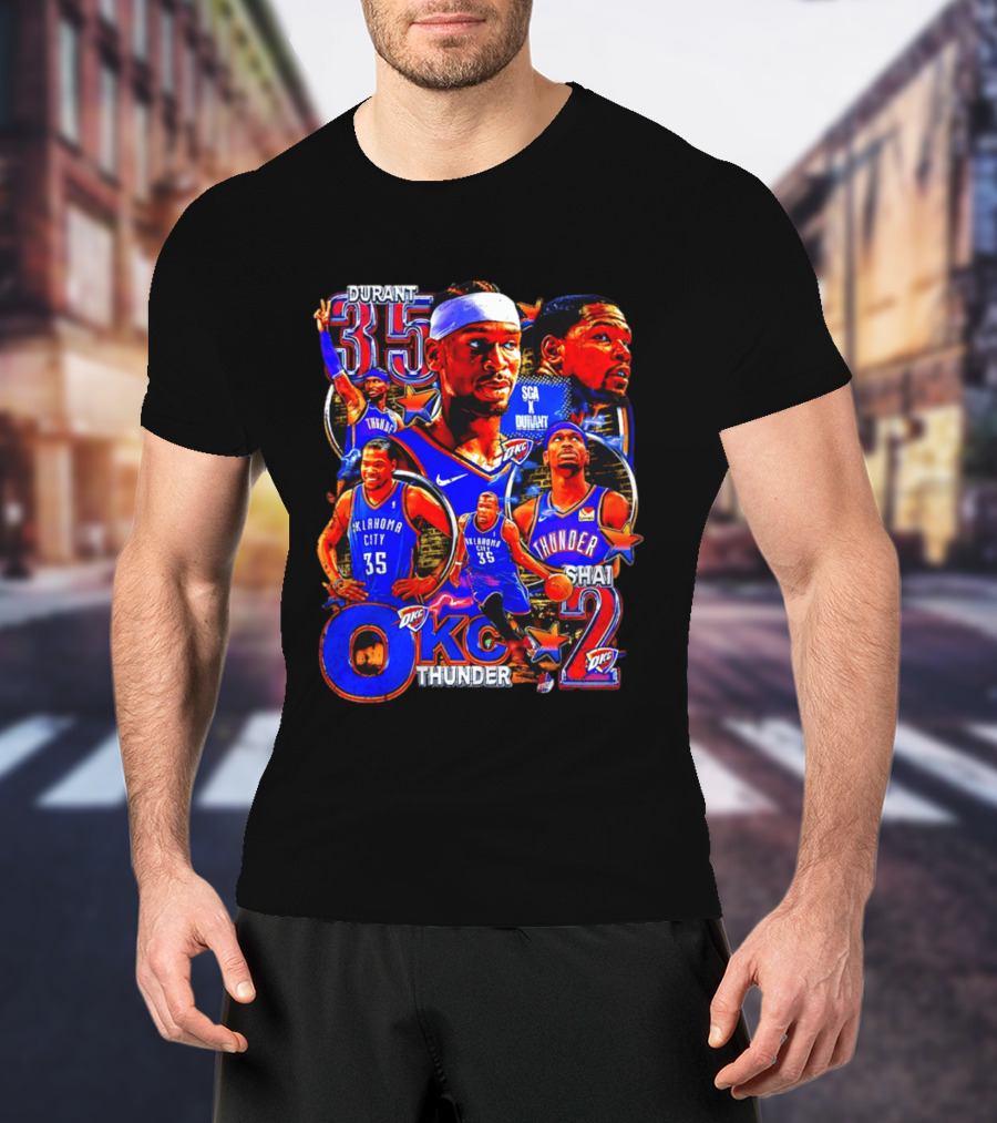 Oklahoma City Thunder Durant 35 Shai 2 OKC Team T-Shirt