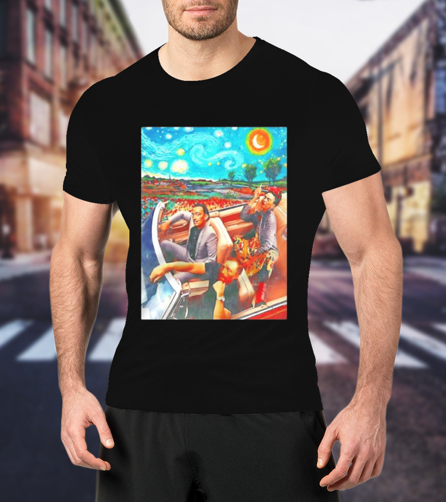 Salvador Dalí Frida Kahlo Vincent Van Gogh Starry Night Road Trip T-Shirt