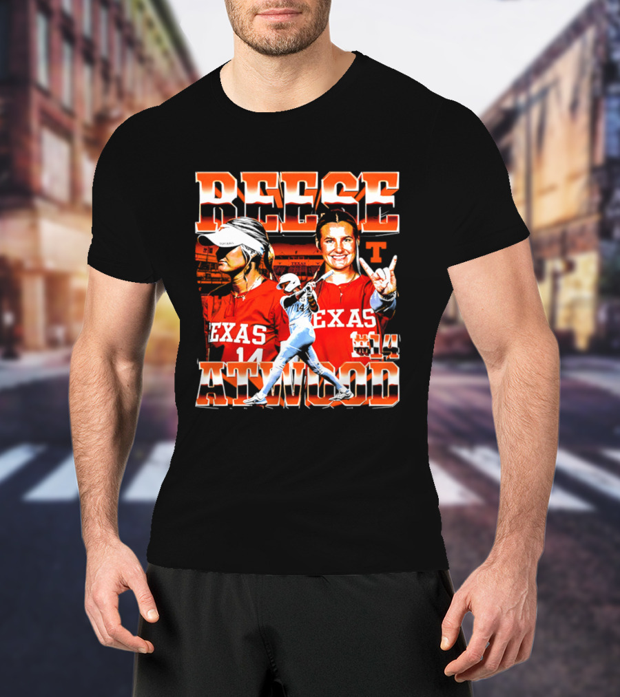 Texas Longhorns Softball Reese Atwood Player 14 Collage T-Shirt