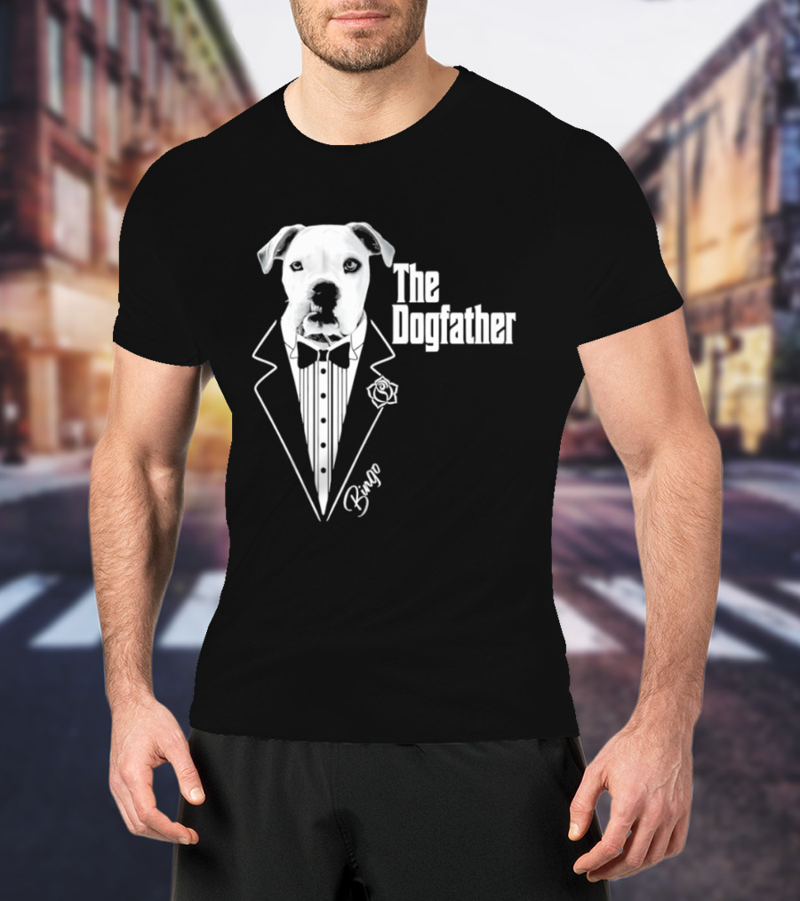 The Dogfather Bingo Tuxedo Bow Tie Rose Godfather Movie Pet Owner T-Shirt