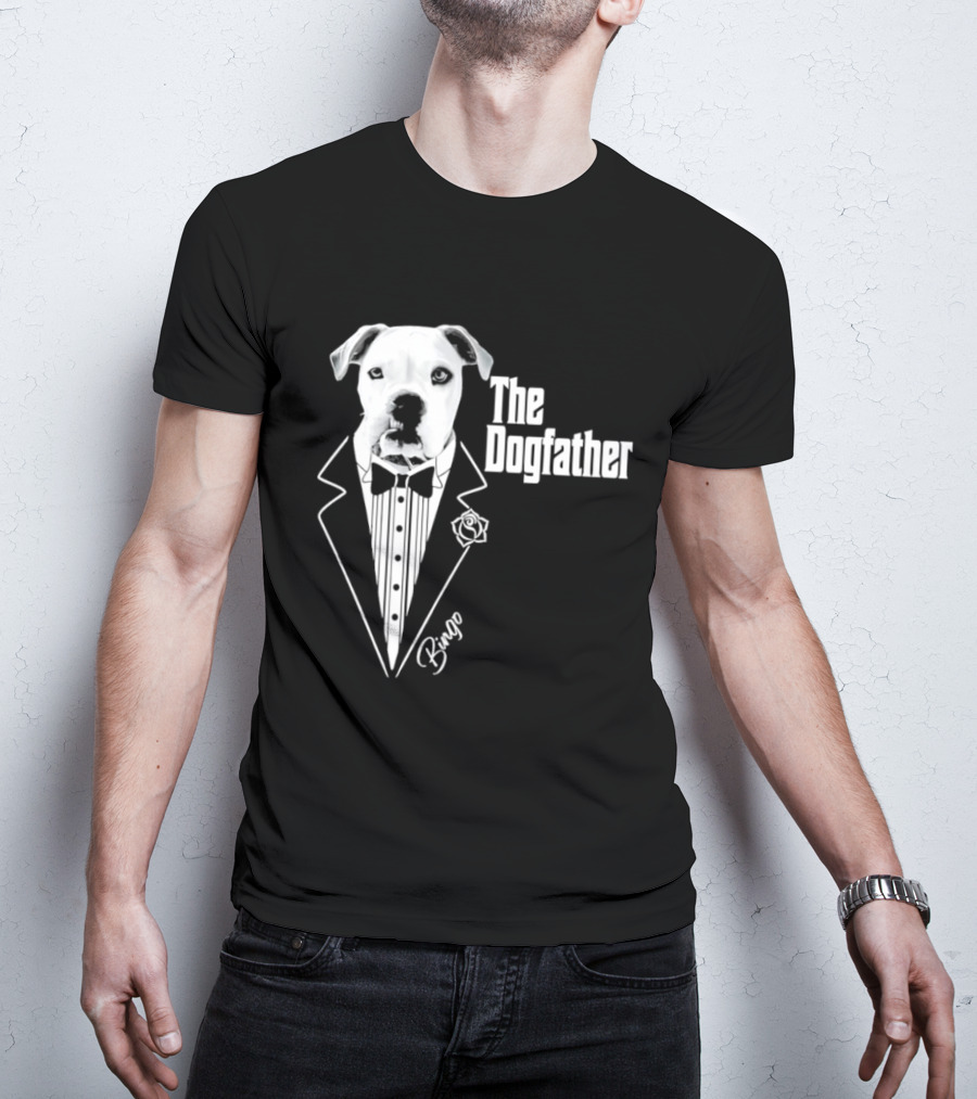 The Dogfather Bingo Tuxedo Bow Tie Rose Godfather Movie Pet Owner T-Shirt